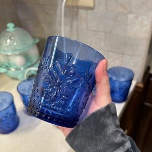 LIKE NEW The Pioneer Woman Set of 8 16oz Blue Sunny Days Tritan Tumbler Cups